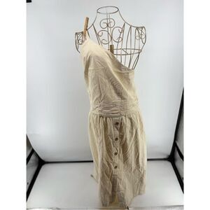 Banana Republic Dress Women Ivory Midi Button Front Size 18 Old Money Yacht